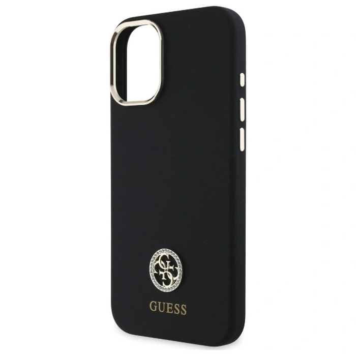 Guess GUHCP16SM4DGPK Apple iPhone 16 hardcase Silicone Logo Strass 4G black
