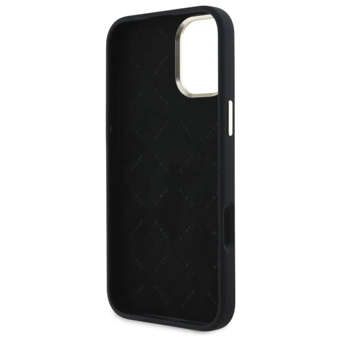 Guess GUHCP16SM4DGPK Apple iPhone 16 hardcase Silicone Logo Strass 4G black