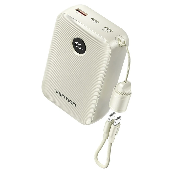 Power Bank Vention 20000mAh 2 x USB-C 1x USB-A with display 22.5W Μπεζ