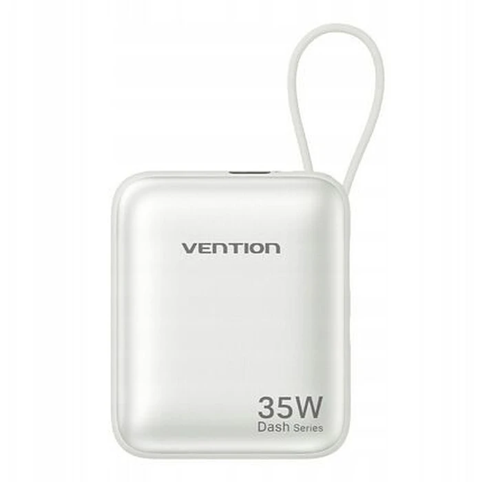 Power Bank Vention 10000mAh 35W PD with built-in cable USB-C Μπεζ