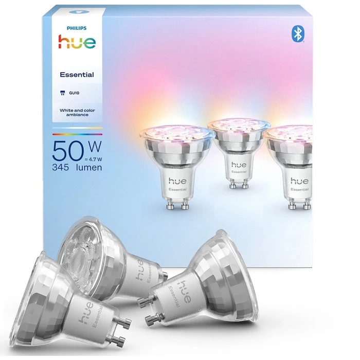 Smart Λάμπες Philips Hue Essential GU10 4,7W - 3τμχ