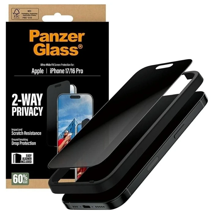 Προστατευτικό Οθόνης PanzerGlass Ultra-Wide Fit EasyAligner for Apple iPhone 17/16 Pro Black