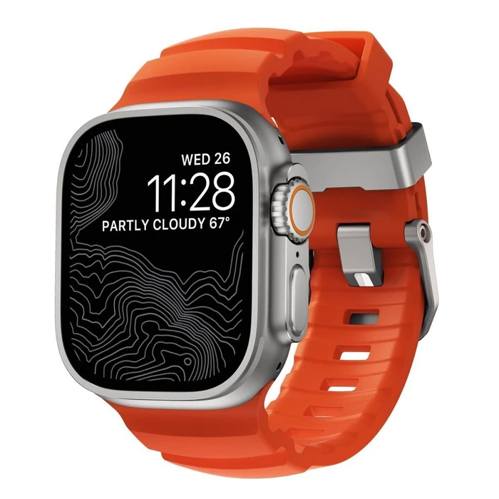 Λουράκι Nomad Rocky Point for Apple Watch 46mm/49mm Orange-Silver