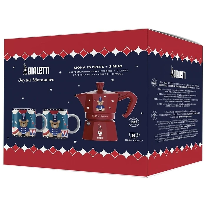 Μπρίκι Espresso Bialetti Moka Express 6TZ (300 ml) / 2 x 300 ml / Joyful Christmas Red