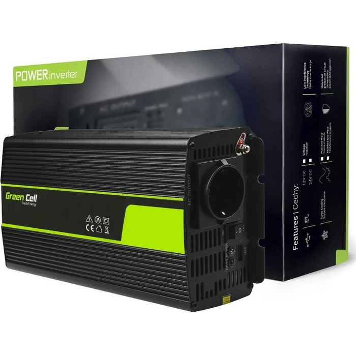 Inverter Αυτοκινήτου Green Cell 24V na 230V Modified sine wave 1000W