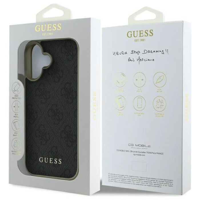 Guess GUHCP16SGF4GGR Apple iPhone 16 hardcase 4G Charms Collection black