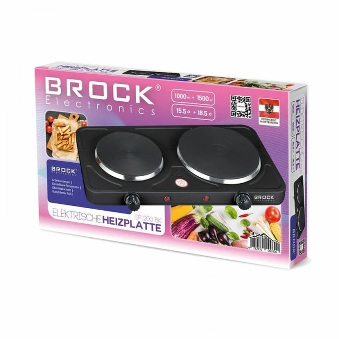 Ηλεκτρική Εστία Διπλή EP-200/BK Brock 