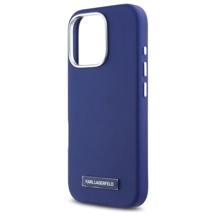 Karl Lagerfeld KLHMP16XPGMSRPB Apple iPhone 16 Pro Max hardcase FW Metal Plate MagSafe blue