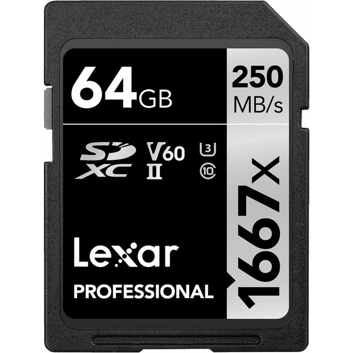 Κάρτα Μνήμης Lexar SDXC 64GB Professional 1667x UHS-II U3 ​​(120/250 MB/s)