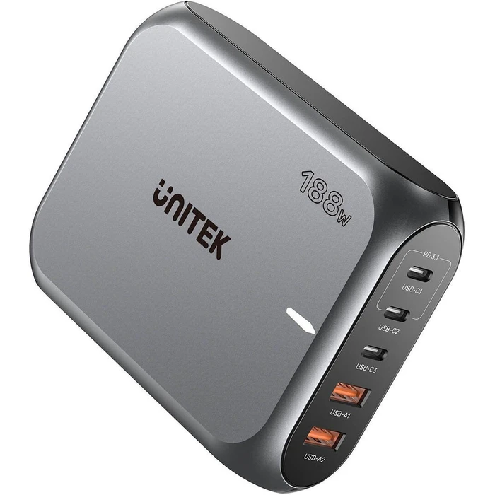 Φορτιστής Unitek 2xUSB-A 3xUSB-C GAN 188W