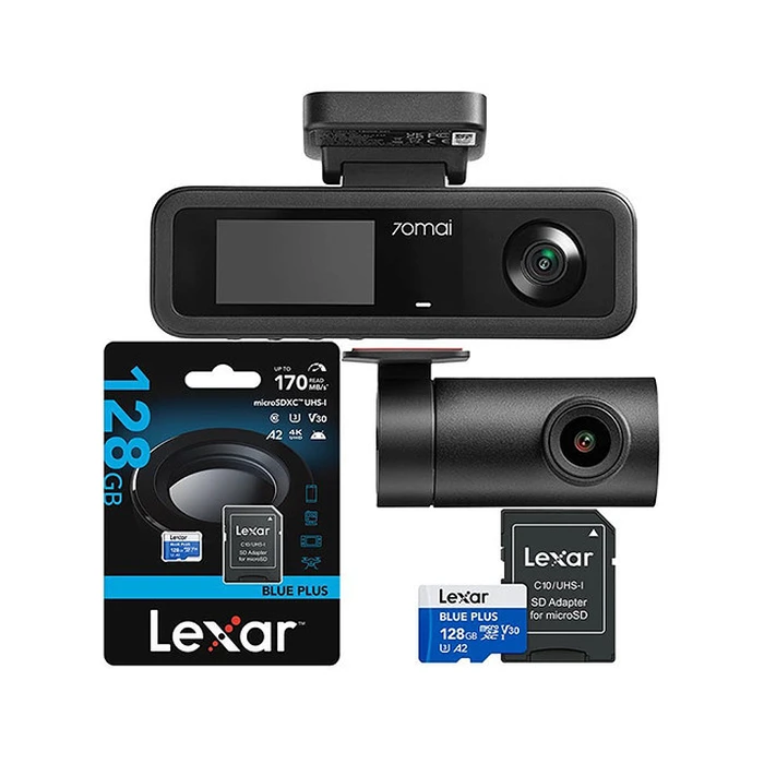 Κάμερα DVR Αυτοκινήτου 70Mai T400 3 canal + card Lexar 128GB