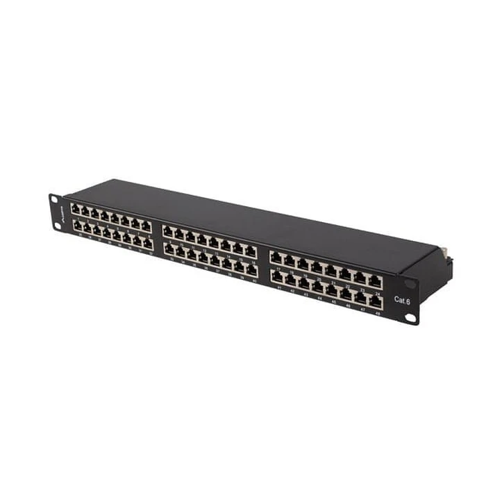 Patch Panel Lanberg 48 port 1U 19" cat.6 FTP shielded Black