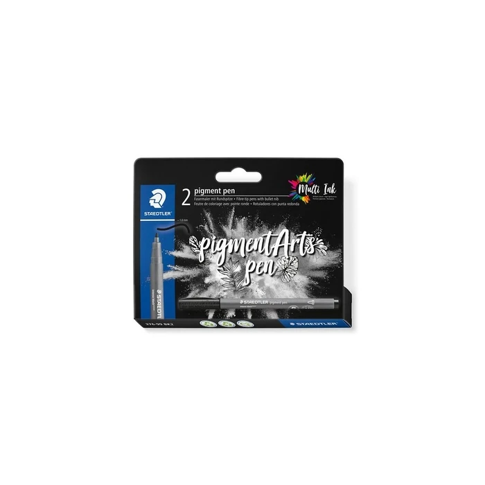 Μαρκαδόροι Staedtler MultiInk Pigment Arts intensiv pen Black 2er-Set retail