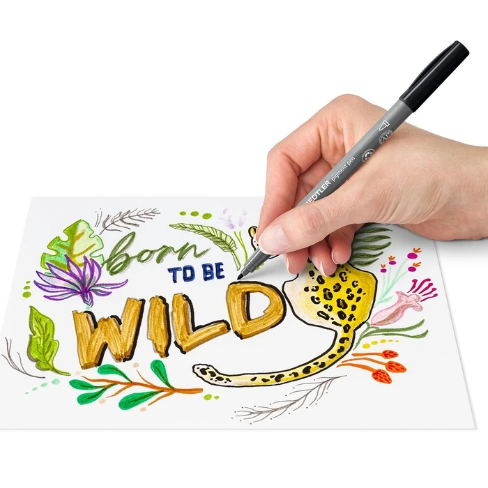 Μαρκαδόροι Staedtler MultiInk Pigment Arts intensiv pen Black 2er-Set retail