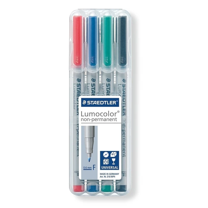 Μαρκαδόροι Staedtler foil pen Lumocolor F nonperm 4St