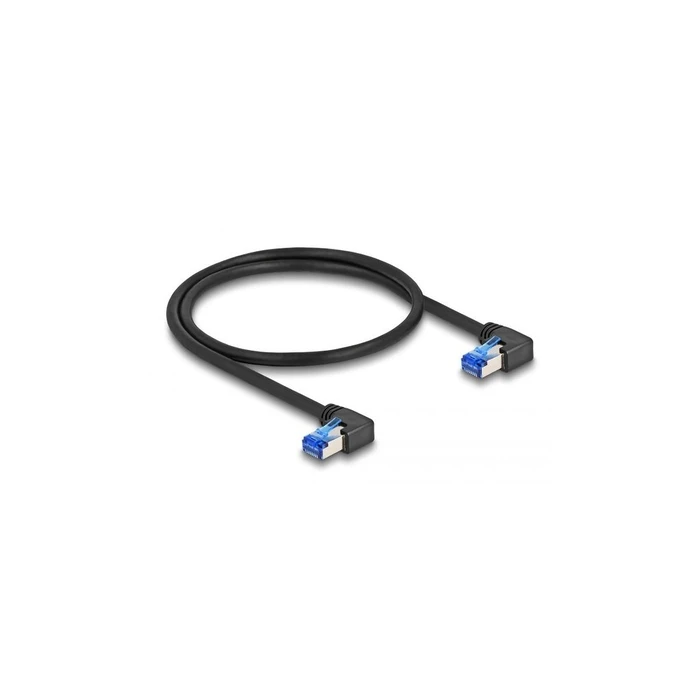 Καλώδιο Δικτύου Delock RJ45 NWK Cat.6A S/FTP right angled 1 m Black
