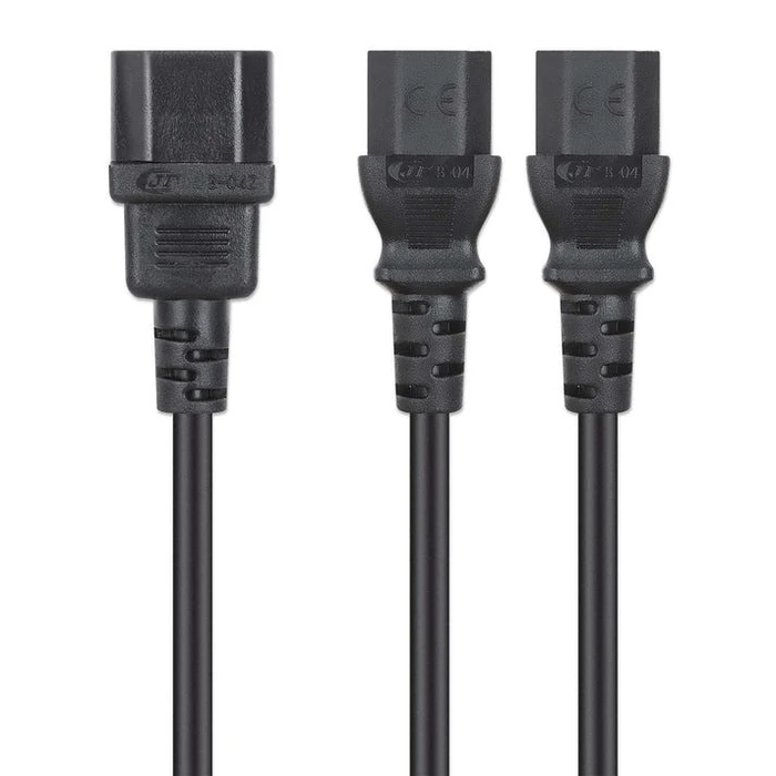 Καλώδιο Manhattan power cable 2xC13 on C14 1,8m Black