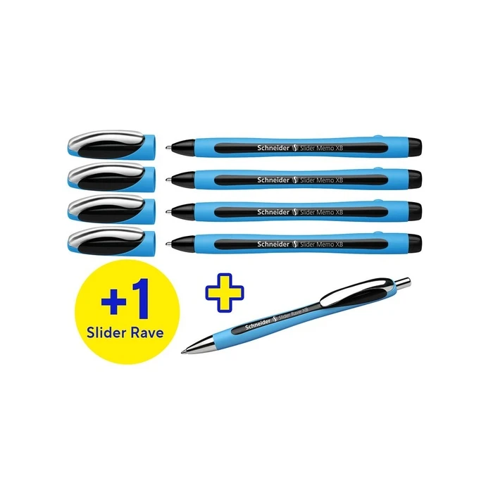 Στυλό Schneider Ballpoint Memo + 1x Rave Black Etui 4x