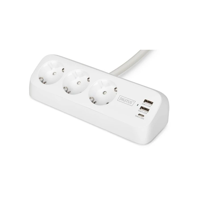 Πολύπριζο Digitus power strip 2x + 2USB 1,5m 12W 30W White