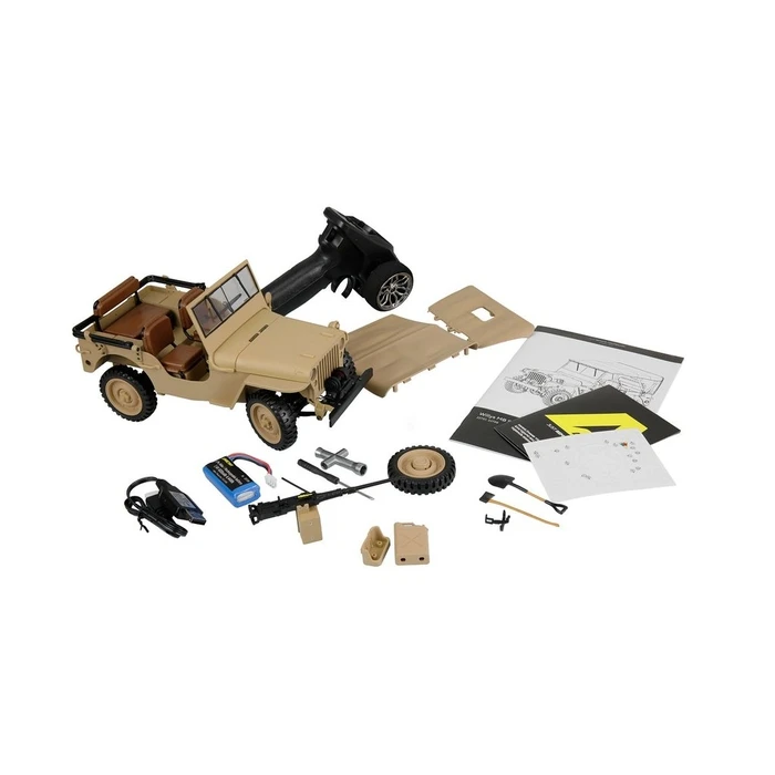 Τηλεκατευθυνόμενο Amewi Jeep Willys MB Scale Crawler 4WD 1:14 RTR sand 14+