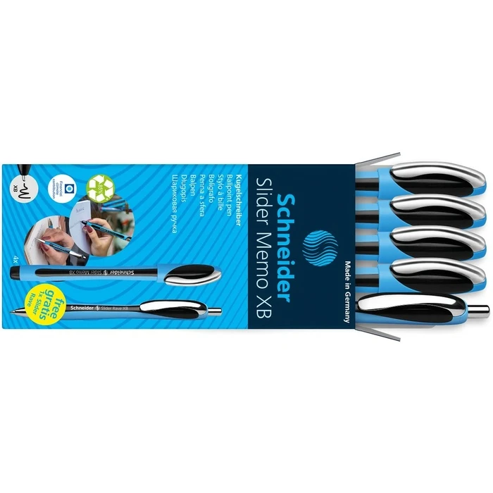 Στυλό Schneider Ballpoint Memo + 1x Rave Black Etui 4x