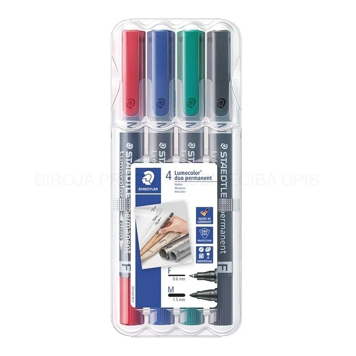 Μαρκαδόροι Staedtler Perm.Marker Lumocolor duo 4 pieces Box