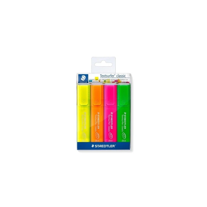 Μαρκαδόροι Υπογράμμισης Staedtler highlighter Textsurfer Promo 4 pieces Etui