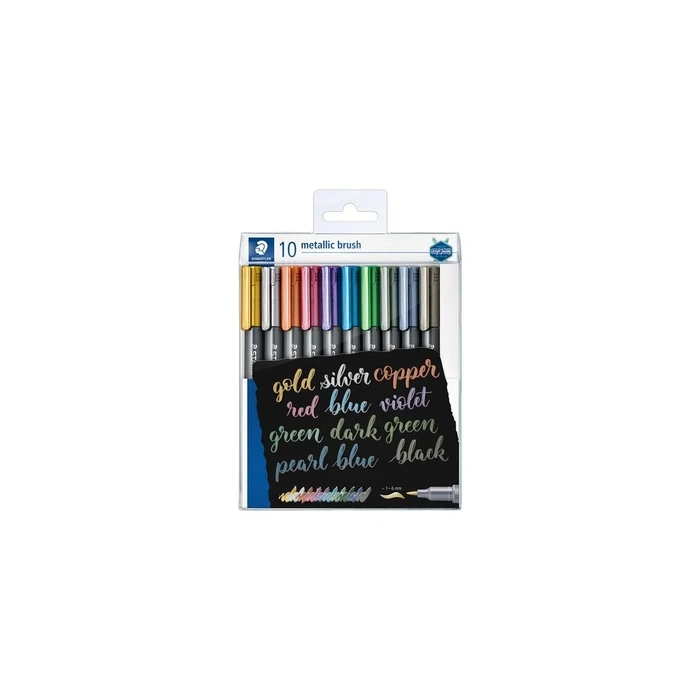 Μαρκαδόροι Staedtler Marker Metallic brush 10 pieces im Etui, 1-6mm