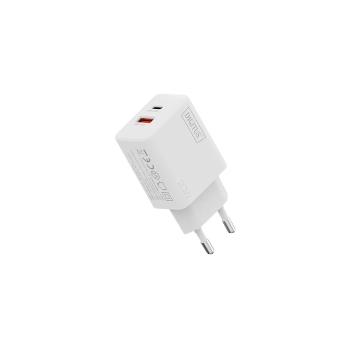 Φορτιστής Digitus USB 20W, 1x USB-C, 1x USB-A White
