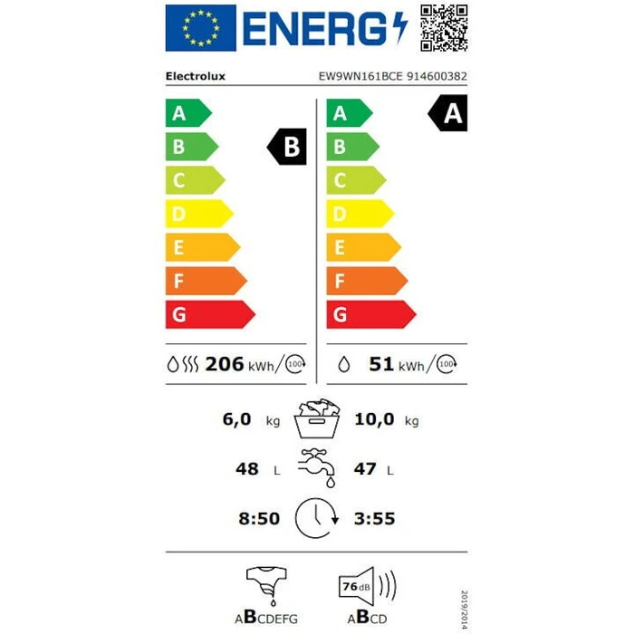 Πλυντήριο-Στεγνωτήριο 10/6Kg Electrolux Ew9Wn161Bce