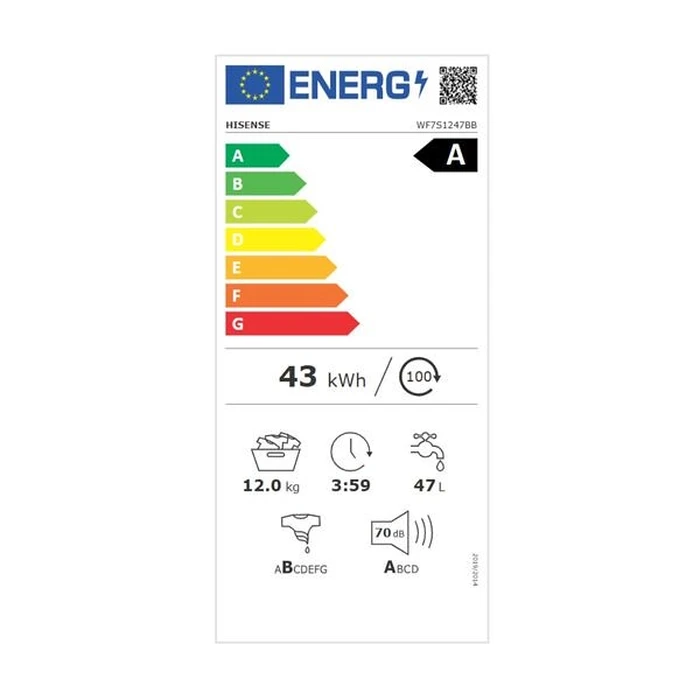 Πλυντήριο Ρούχων 60cm Hisense Wf7S1247Bb