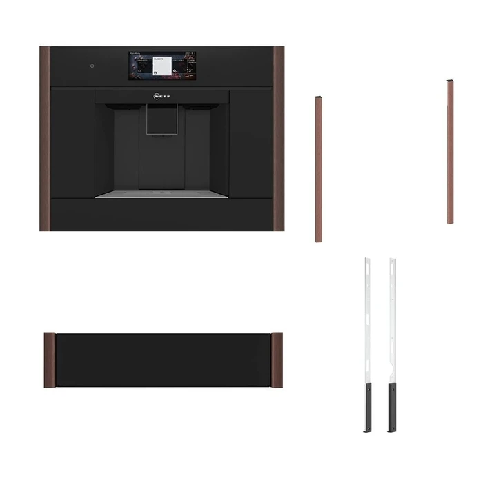 Εντοιχιζόμενη Καφετιέρα Neff N 90 CL9TX11Y0 & N29HA11Y2 Θερμαινόμενο συρτάρι & 60cm Brushed Bronze Design Kit