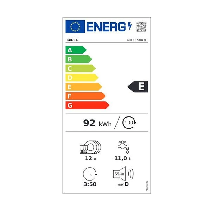 Πλυντήριο Πιάτων 60cm Midea Mfd60S080X Inox