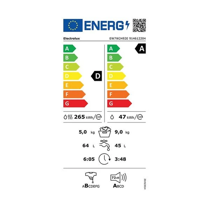 Πλυντήριο-Στεγνωτήριο 9/6K Electrolux Ew7W2492E