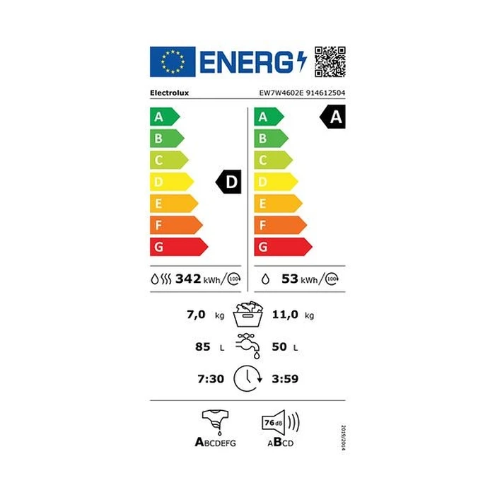 Πλυντήριο-Στεγνωτήριο 11/7K Electrolux Ew7W4602E
