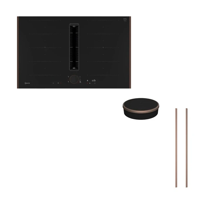 Επαγωγική Εστία Neff NVECO80B0 & Απορροφητήρας V68YYX4C0 & Twist Pad Flex & 52.6cm Brushed Bronze Design Kit