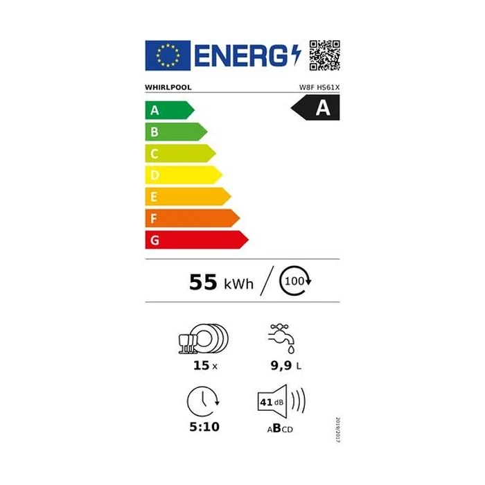 Πλυντήριο Πιάτων Whirlpool W8F Hs61X Inox