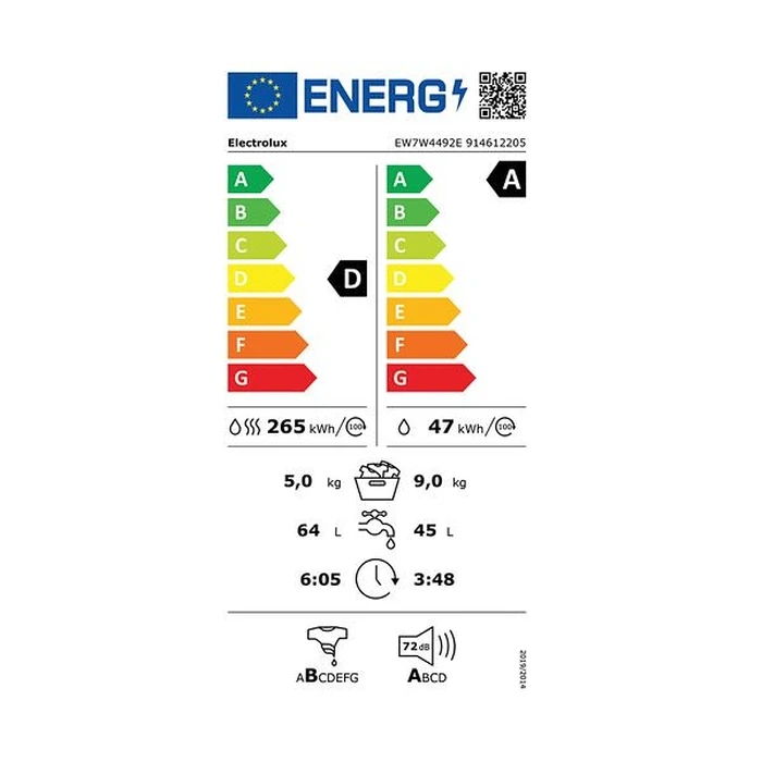 Πλυντήριο-Στεγνωτήριο 9/6K Electrolux Ew7W4492E