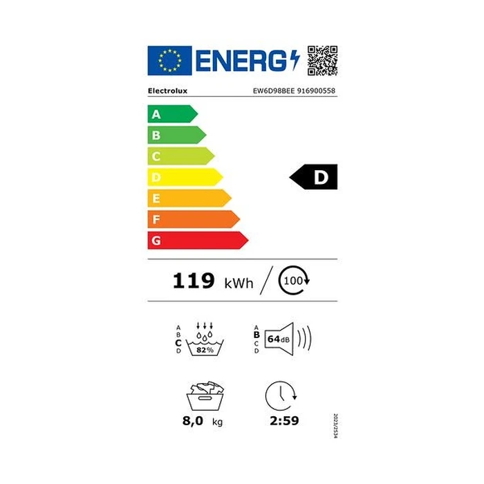 Στεγνωτήριο 8Κ Electrolux Ew6D98Bee