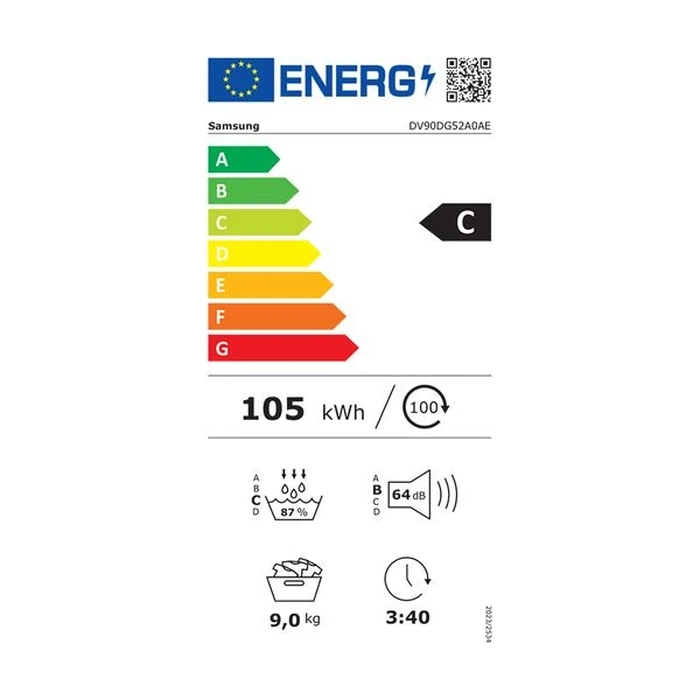 Στεγνωτήριο 9Κ Samsung Dv90Dg52A0Aele