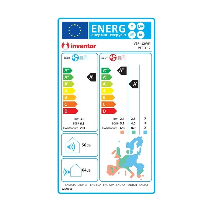 Inventor VERI-12WFI Vero 12.000 BTU/h Κλιματιστικό Inverter