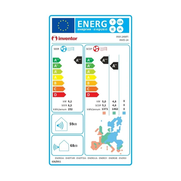 Inventor Intellia INVI-24WFI 24.000 BTU/h Κλιματιστικό Inverter