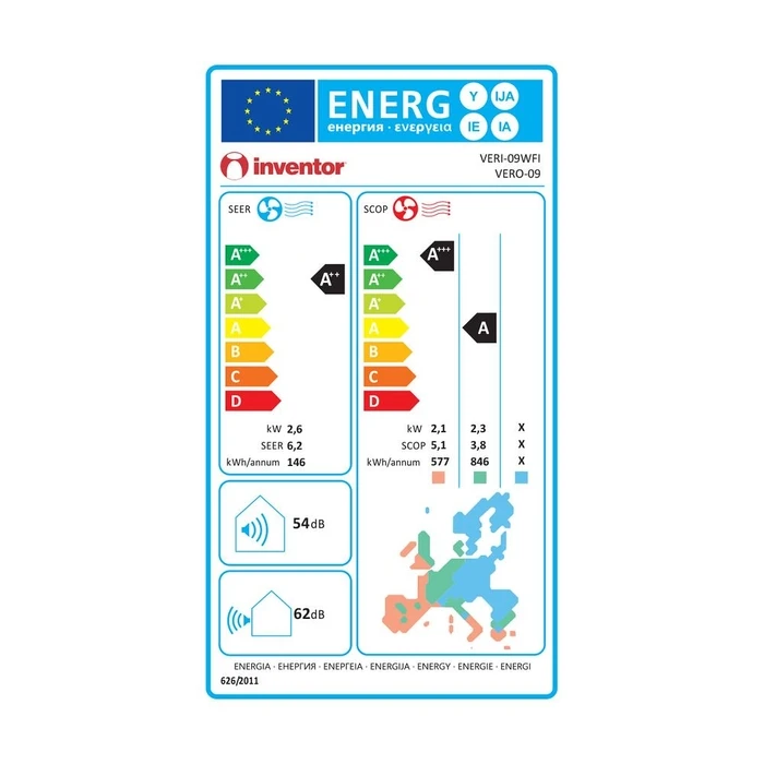 Inventor VERI-09WFI Vero 9.000 BTU/h Κλιματιστικό Inverter