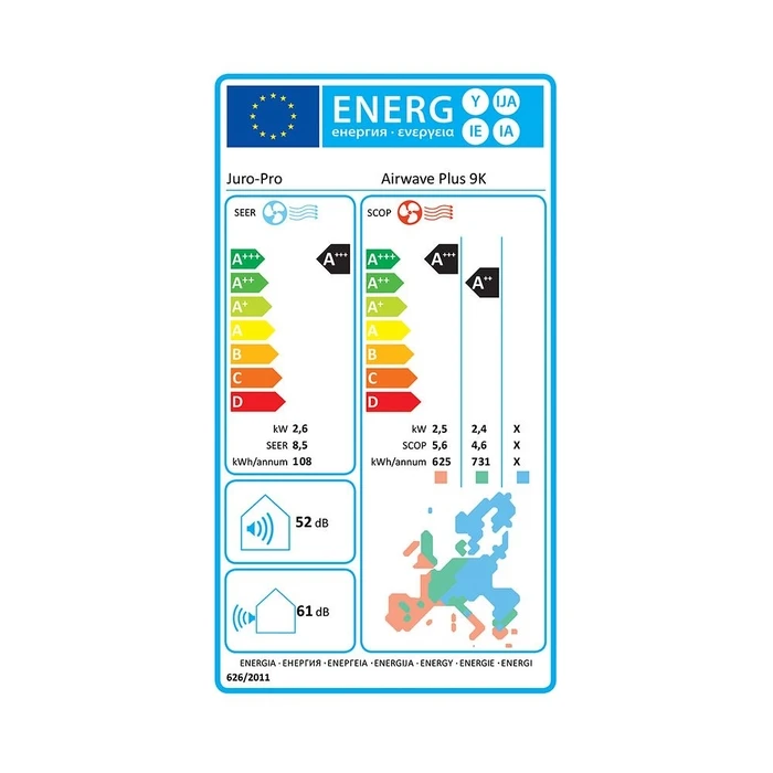 Juro Pro Airwave Plus 9K 9.000 BTU/h Κλιματιστικό Inverter