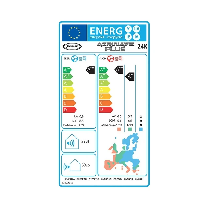 Juro Pro Airwave Plus 24K 24.000 BTU/h Κλιματιστικό Inverter