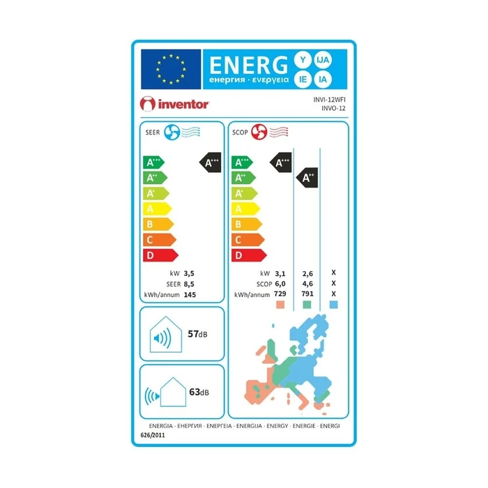 Inventor Intellia INVI-12WFI 12.000 BTU/h Κλιματιστικό Inverter