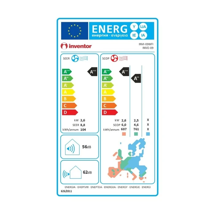 Inventor Intellia INVI-09WFI 9.000 BTU/h Κλιματιστικό Inverter