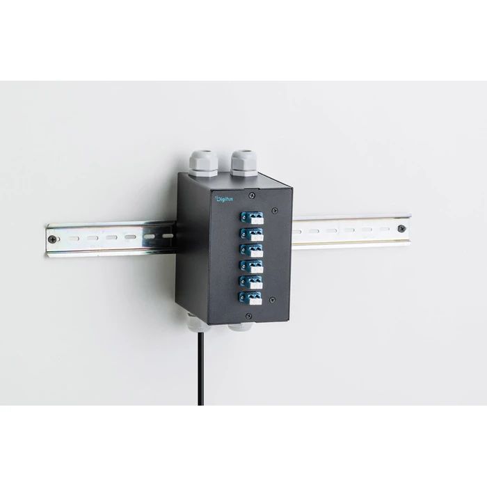 DIGITUS Fiber DIN Rail Patch Module 6x SC SX LC DX
