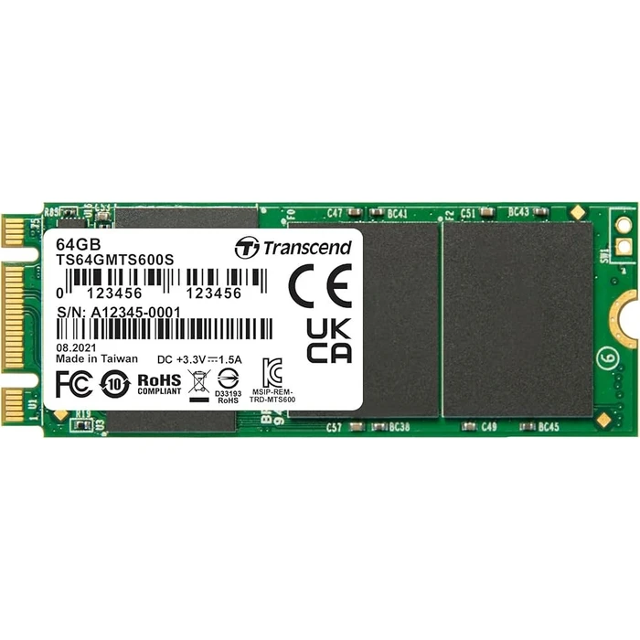Σκληρός Δίσκος Transcend 64GB M.2 2260 SSD SATA3 B+M Key MLC