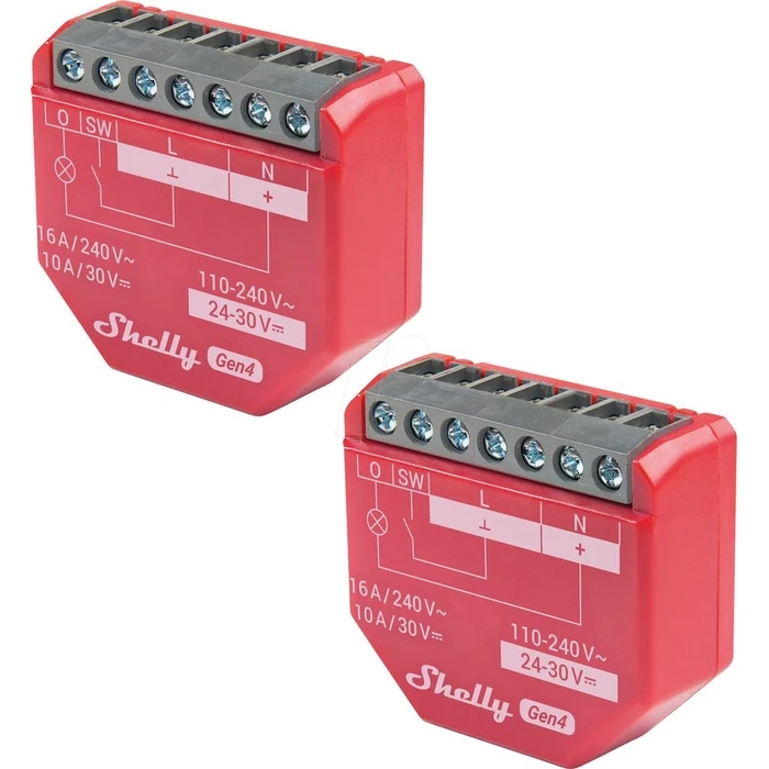 Ενδιάμεσος Διακόπτης Shelly relay "1PM Gen4 pack of 2" max 16A 1 channel measuring function WLAN Matter Zigbee Bluetooth